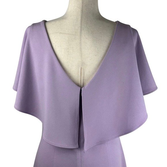 Belle Badgley Mischka Flutter Sleeve Twist Front V Neck Sheath Dress Size 10 - Picture 6 of 14